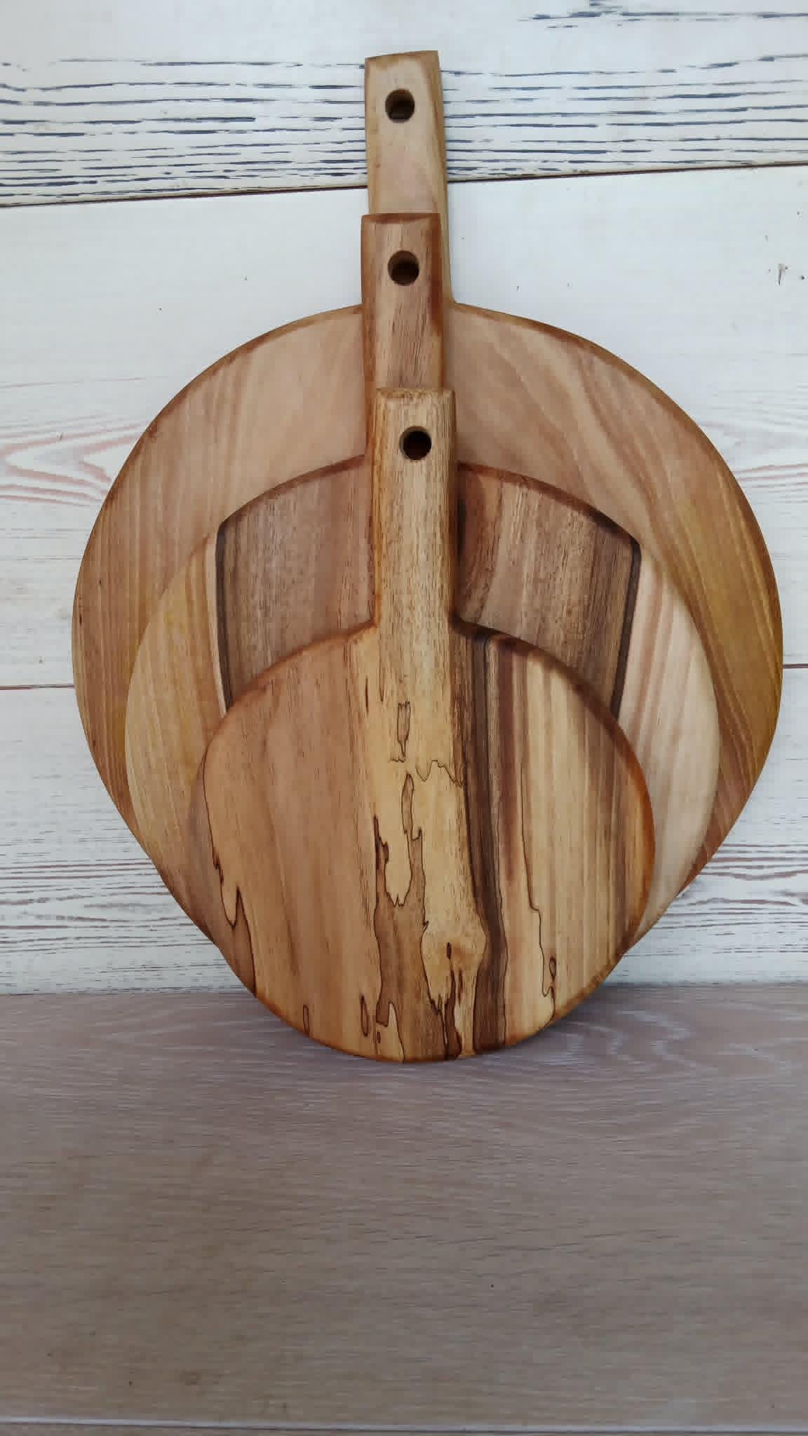 Handmade Walnut Chopping Serving Board Set, Rustic Charcuterie Cheese Boards — image 8