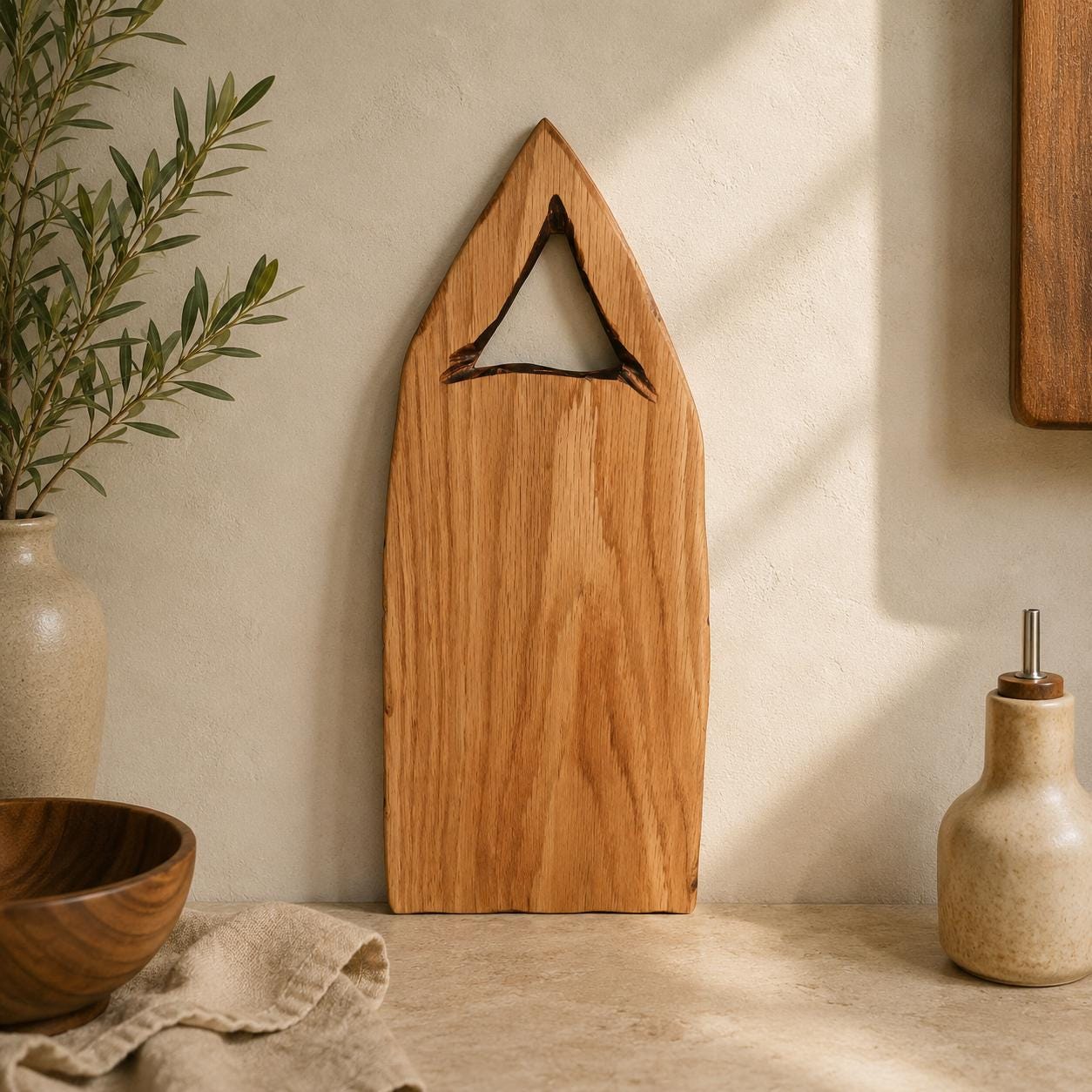 Handmade Oak Chopping Board: Rustic Cheese & Charcuterie Serving Platter