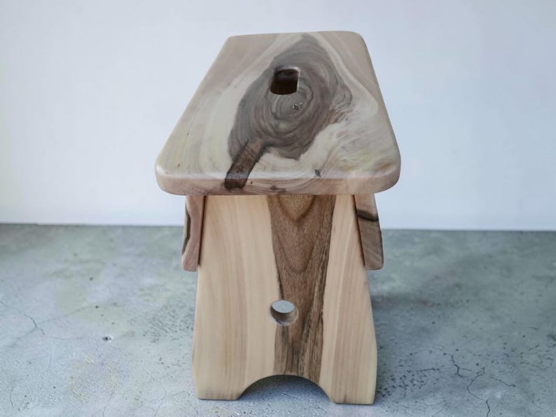 Handmade Walnut Milking Stool: Rustic Garden Step Stool image 5