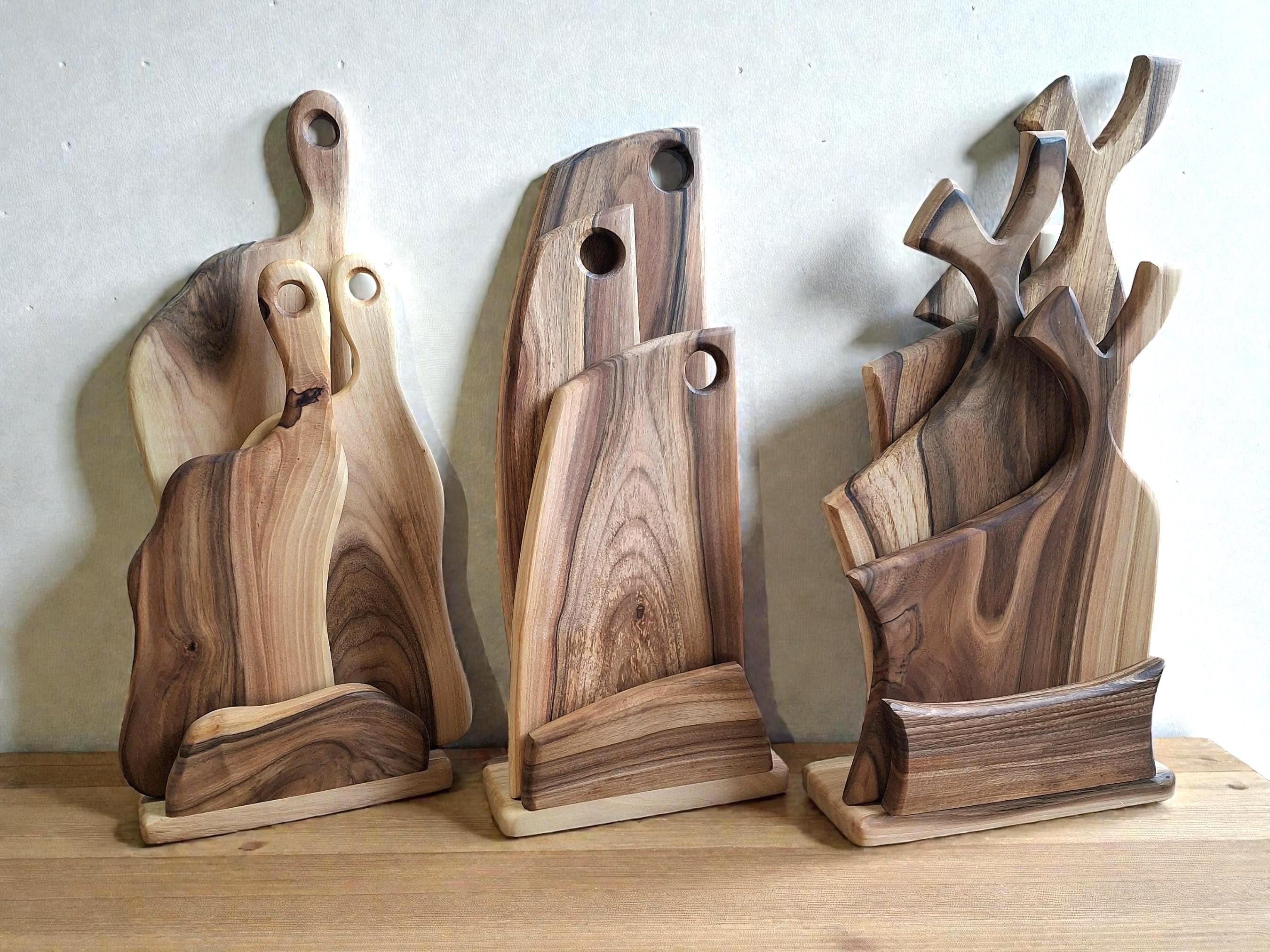 Sets Walnut Wood Chopping Board: Handmade Wooden Cutting Board, Rustic Serving Platter — image 9