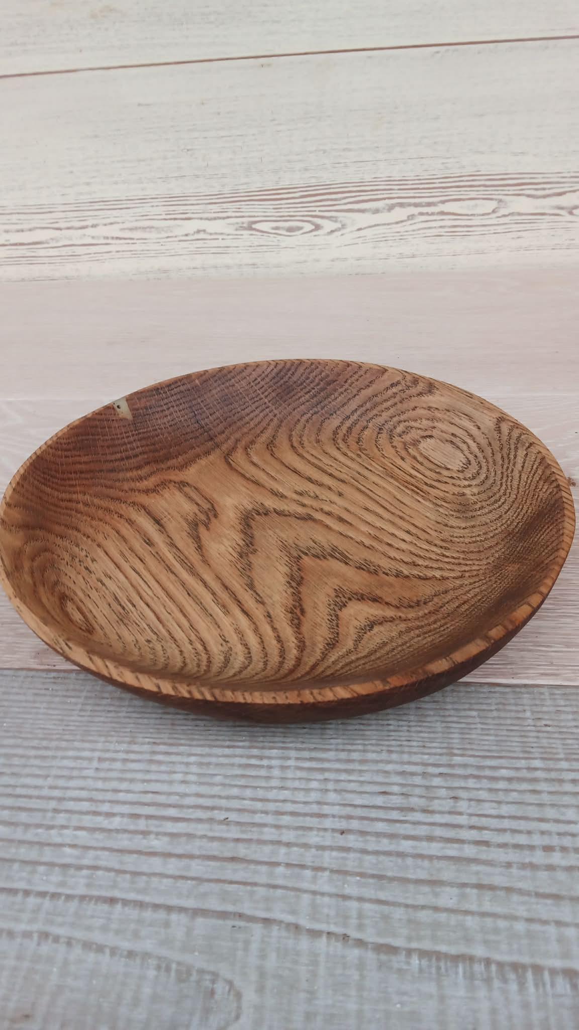 Handmade Set Oak Wood Plate (3 plates): Rustic Salad Bowls — image 8