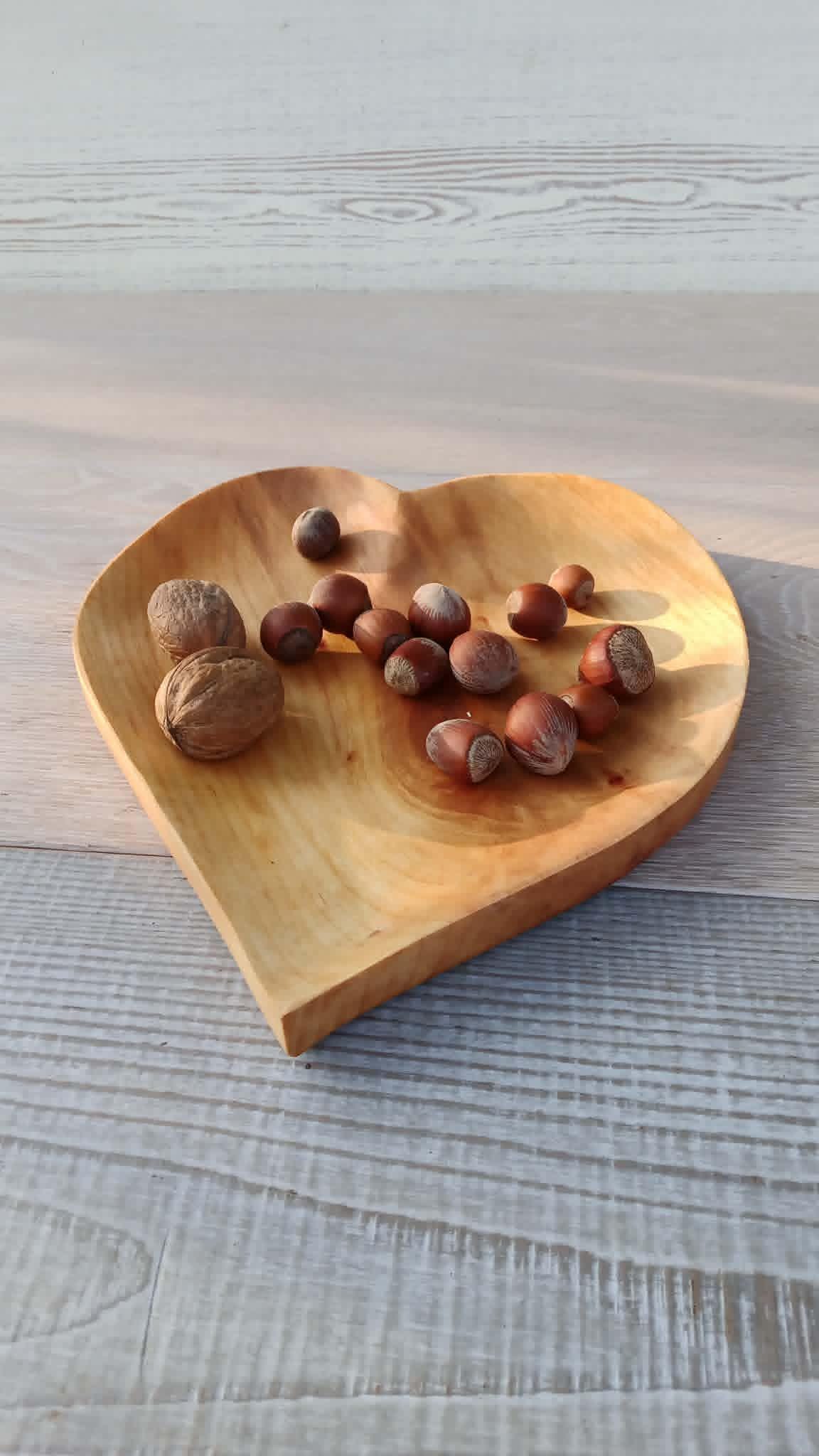 Handmade Wooden Trinket Bowls: Carved Wood Jewelry Tray, Serving Dish. Valentines Day Gift — image 4