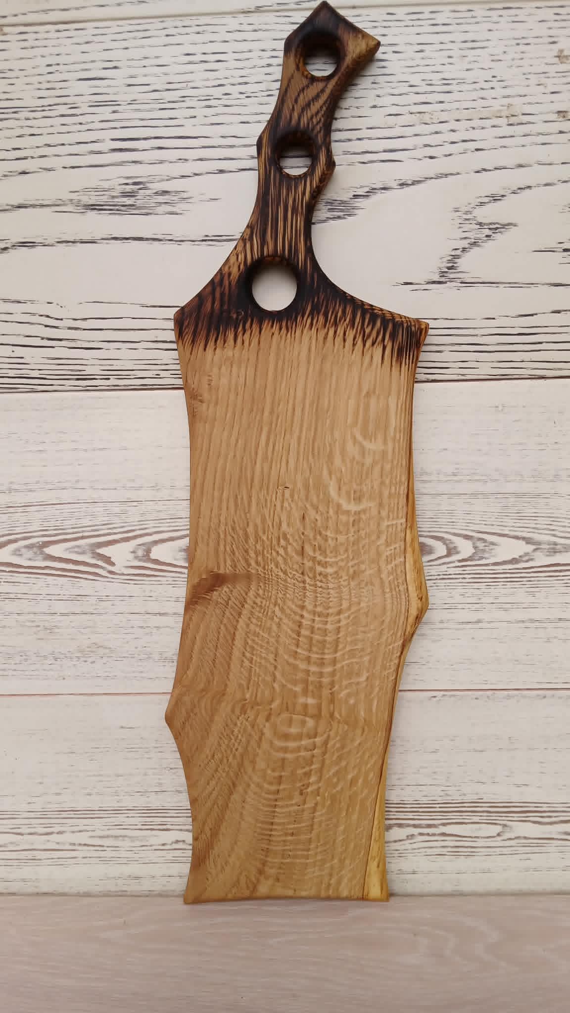 Handcarved Oak Wood Chopping Board, Rustic Bread Board , Serving Tray — image 4