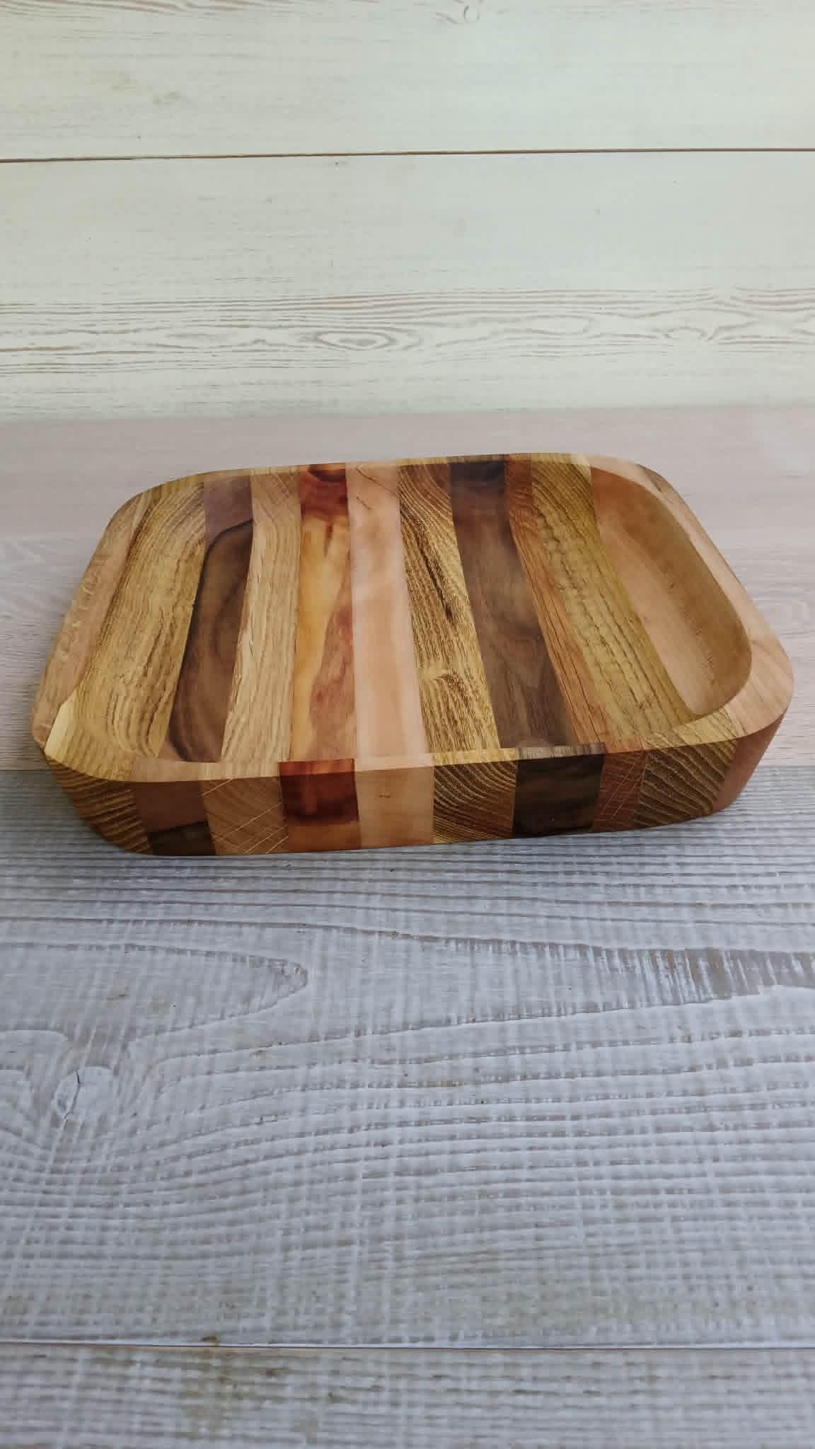 Handmade Wood Plates: Round Serving Bowl, Rustic Decor — image 6