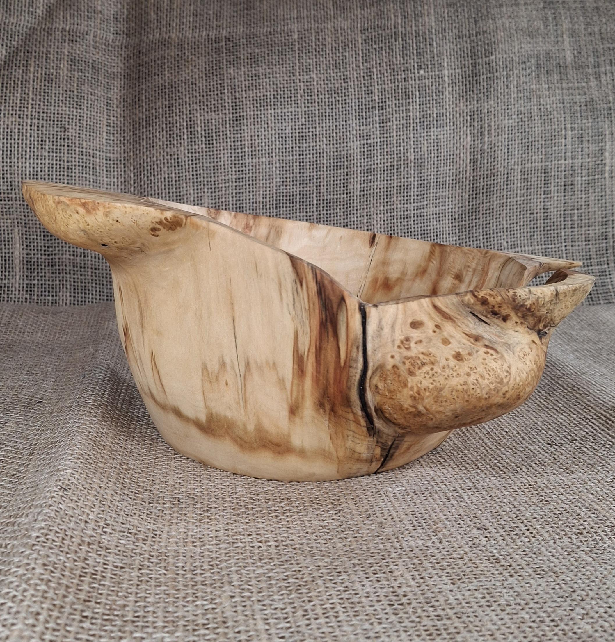 Handmade Burl Maple Wood Bowl: Rustic Farmhouse Decor — image 8