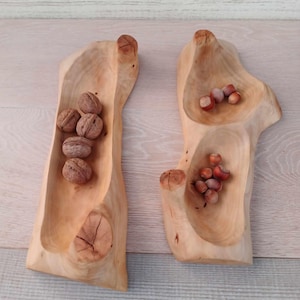 Ciotole rustiche fatte a mano in pera, ciotola per frutta, ciotola artigianale, ciotola per insalata, piatto da portata, ciotola in legno ecologica, stoviglie in legno