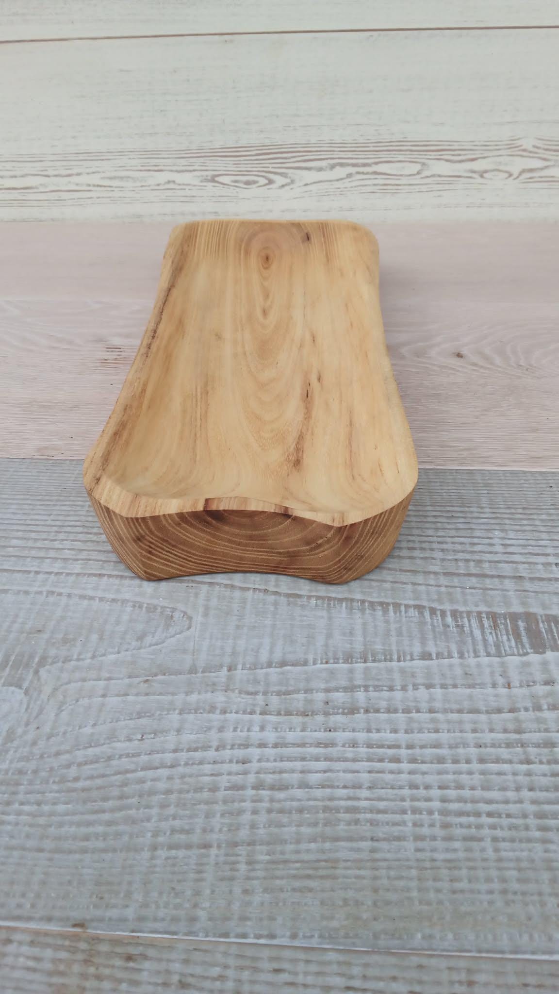 Hand Carved Wooden Bowl: Acacia Wood Serving Plate — image 10
