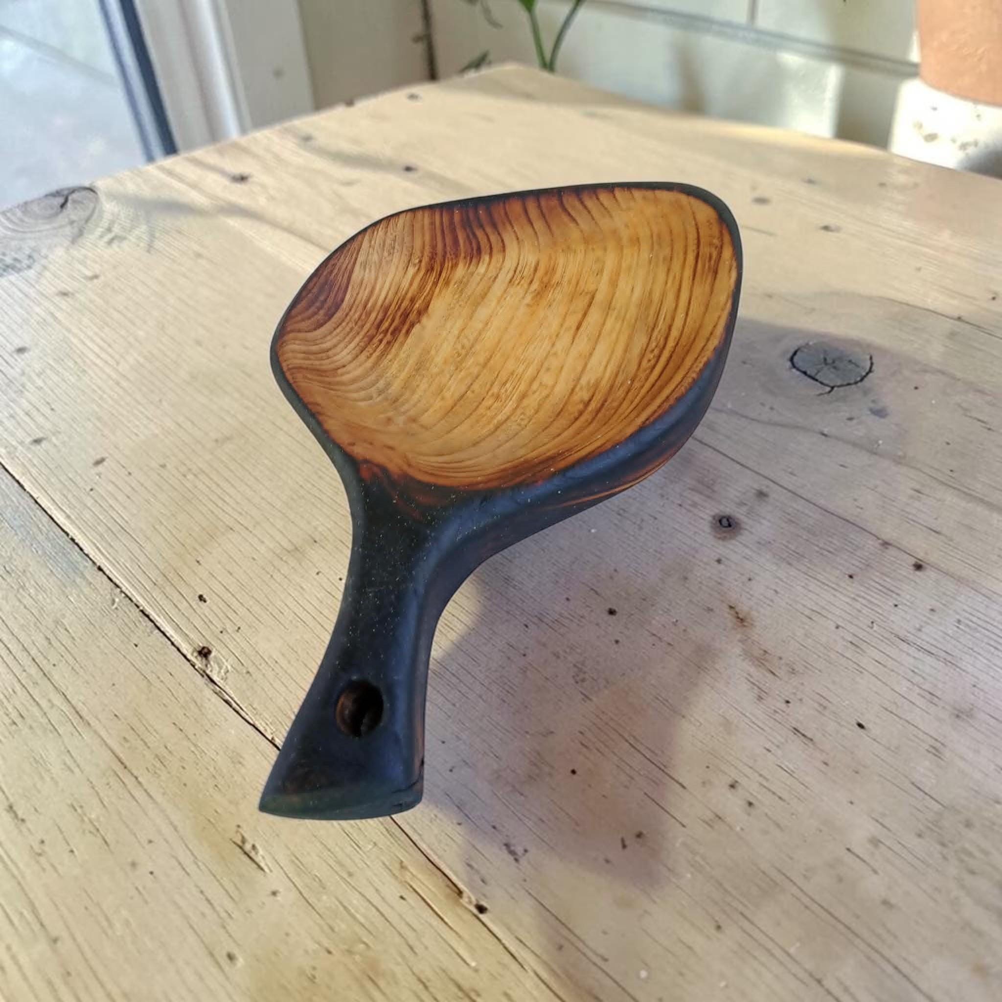 Handcarved Set of Burnt Birch Bark Serving Bowls: Rustic Wood Fruit Dish Set — image 6