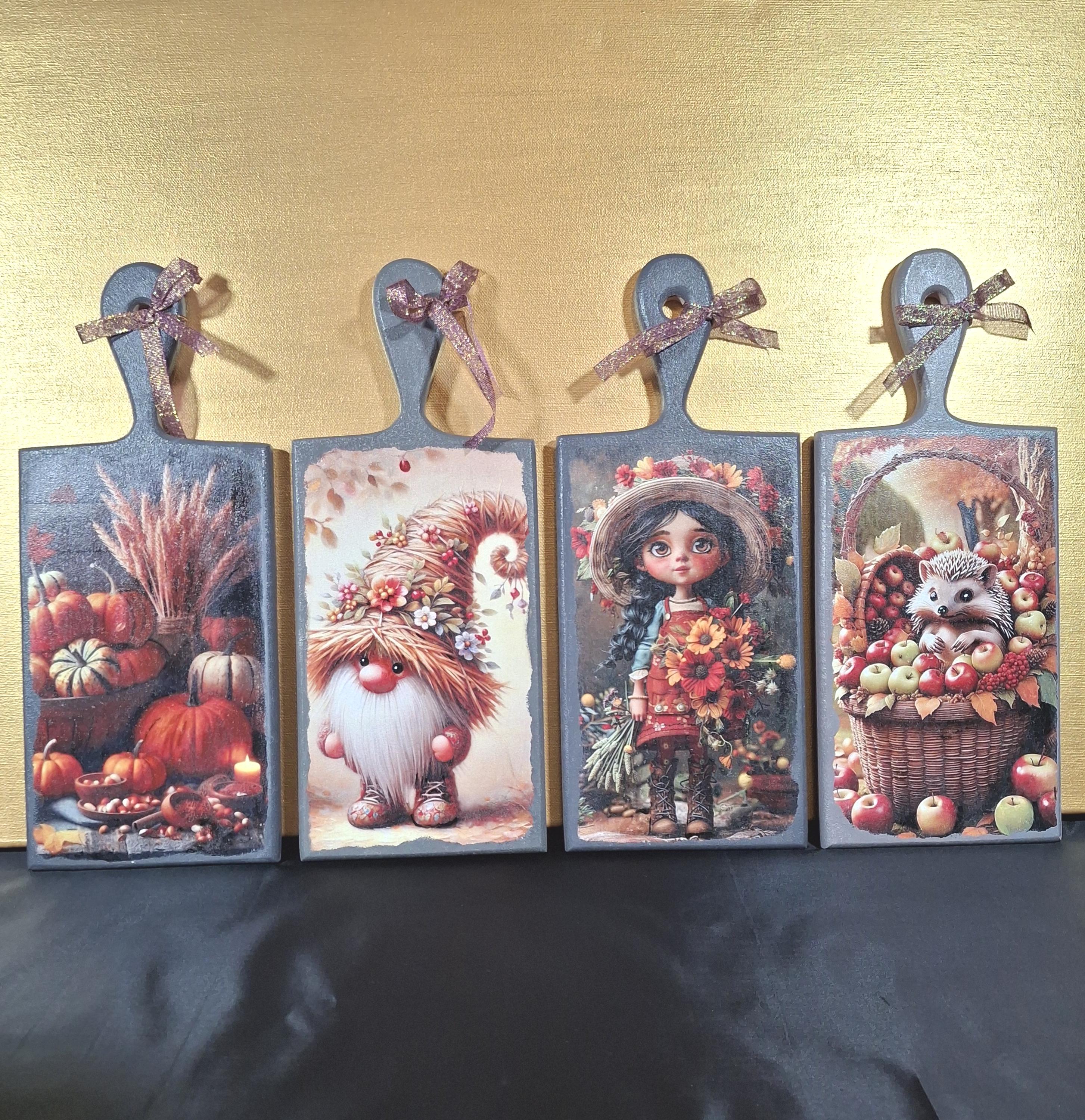 Decorative Beech Cutting Board: Hedgehog, Still Life, Girl, Gnome