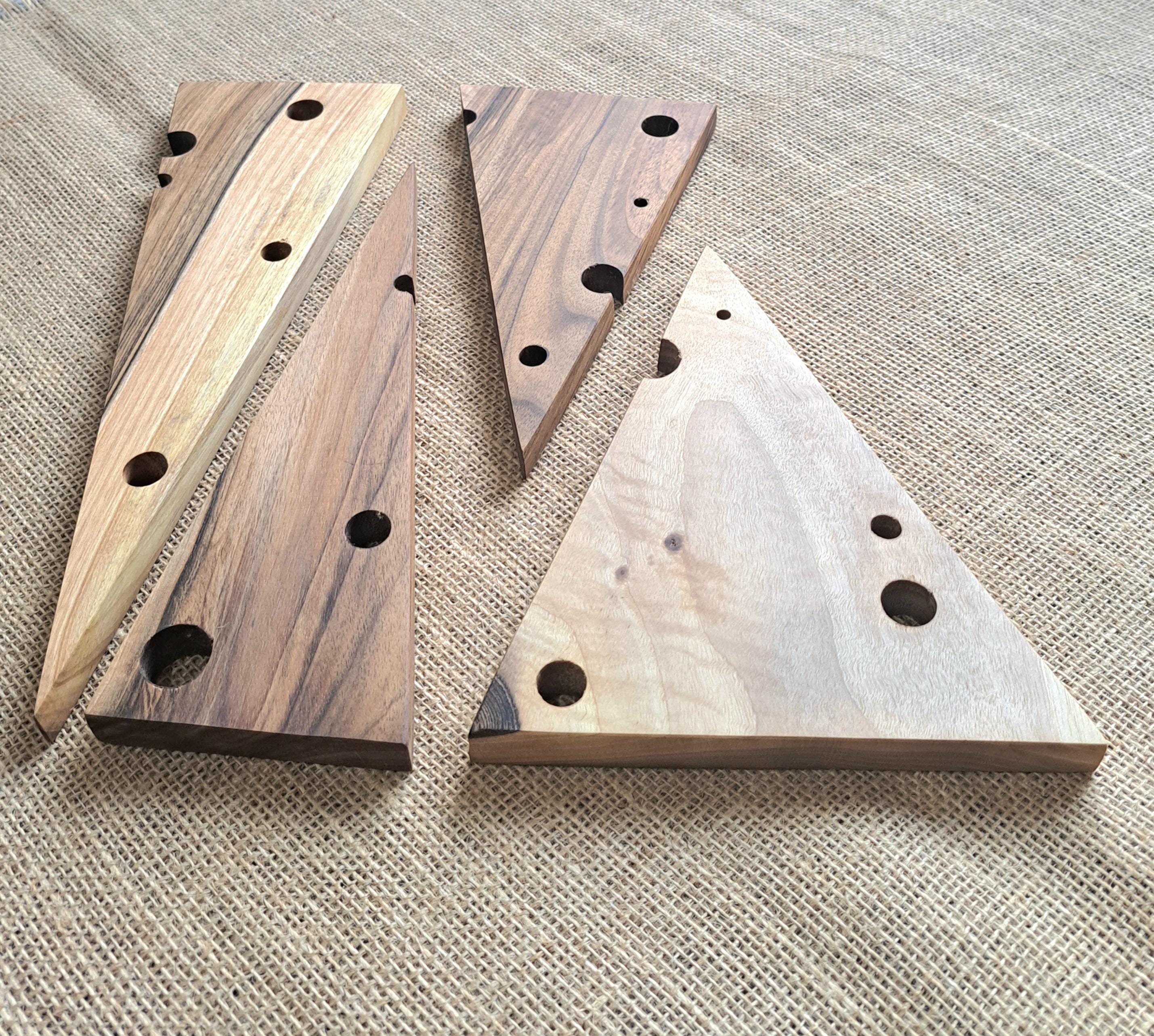 Handmade Walnut Cheese Wedge Serving Boards Set, Rustic Charcuterie Wood (Set of 4) — image 8