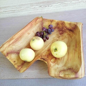 Ciotola in legno d'acero, fruttiera, ciotola artigianale fatta a mano, piatto da portata ecologico, stoviglie in legno uniche, ciotola in legno, ciotola rustica
