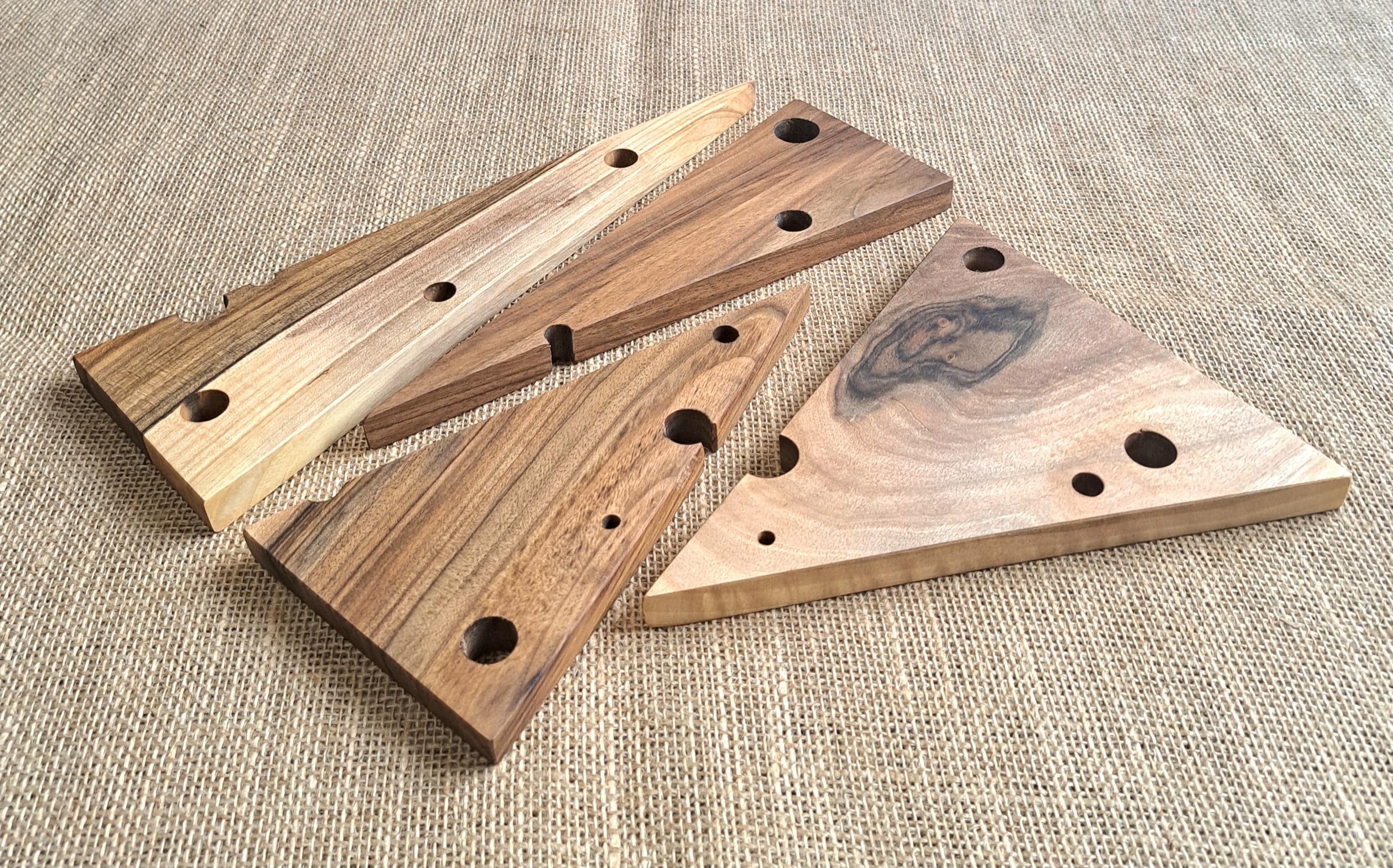 Handmade Walnut Cheese Wedge Serving Boards Set, Rustic Charcuterie Wood (Set of 4) — image 7
