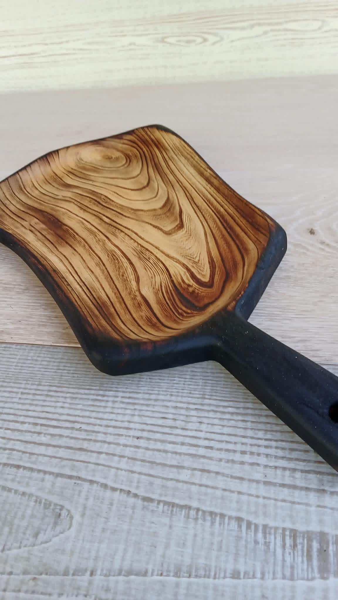 Handcarved Set of Burnt Birch Bark Serving Bowls: Rustic Wood Fruit Dish Set — image 5