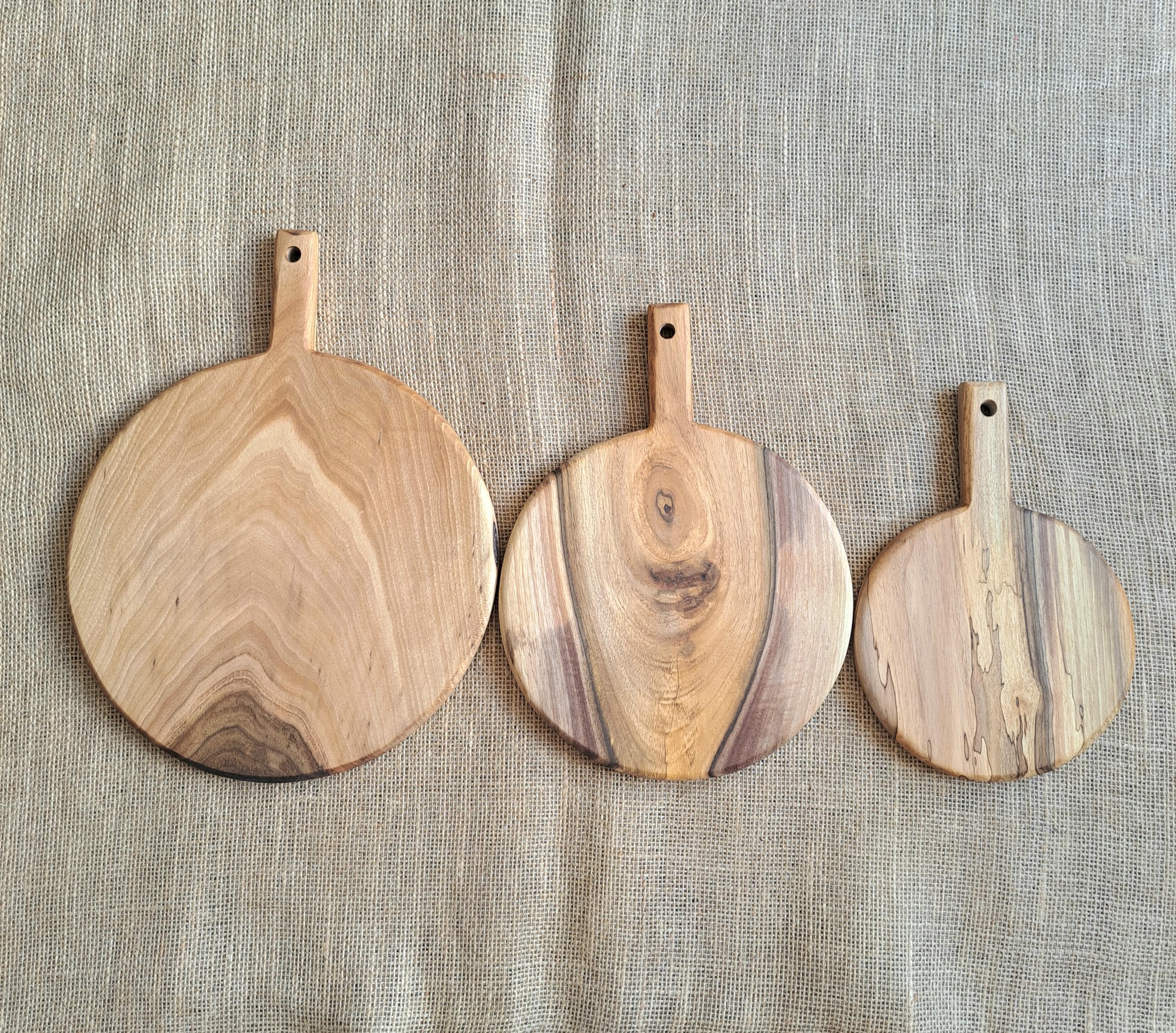 Handmade Walnut Chopping Serving Board Set, Rustic Charcuterie Cheese Boards — image 5