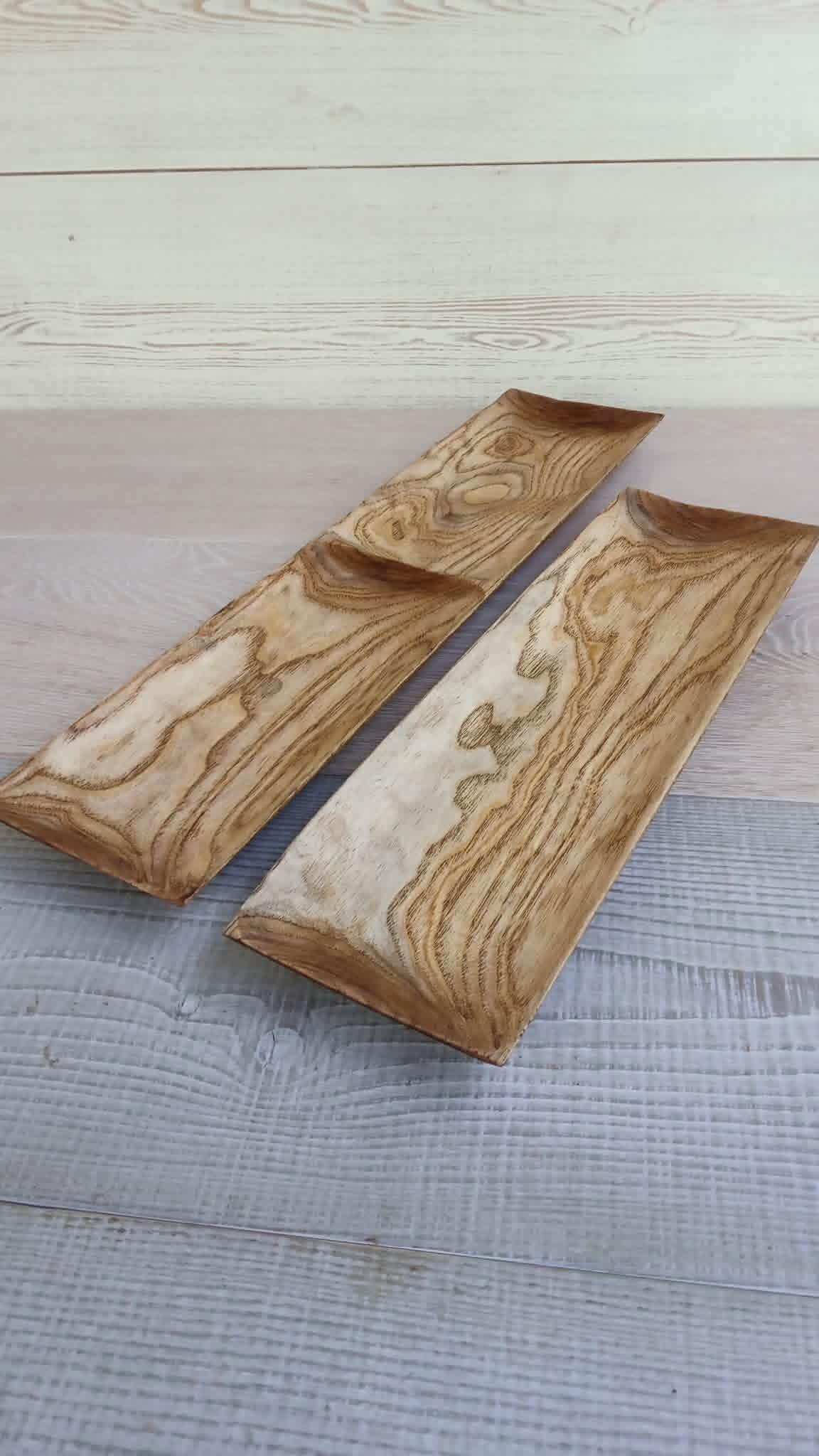 Rustic Wooden Bowls: Handmade Wood Serving Platter, Trinket Dish — image 6