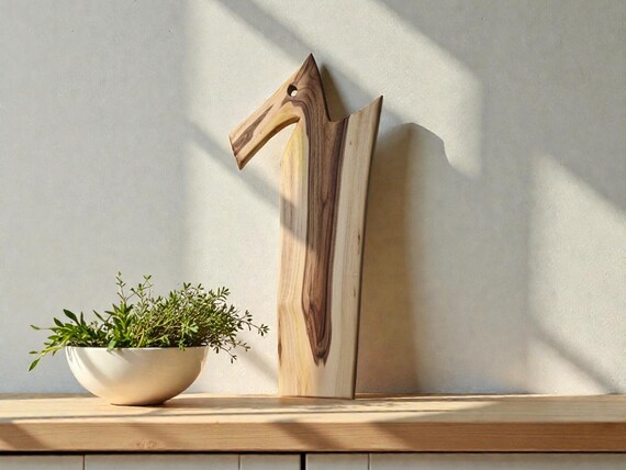 Handmade Walnut Wood Chopping Board: Rustic Cutting Cheese Board