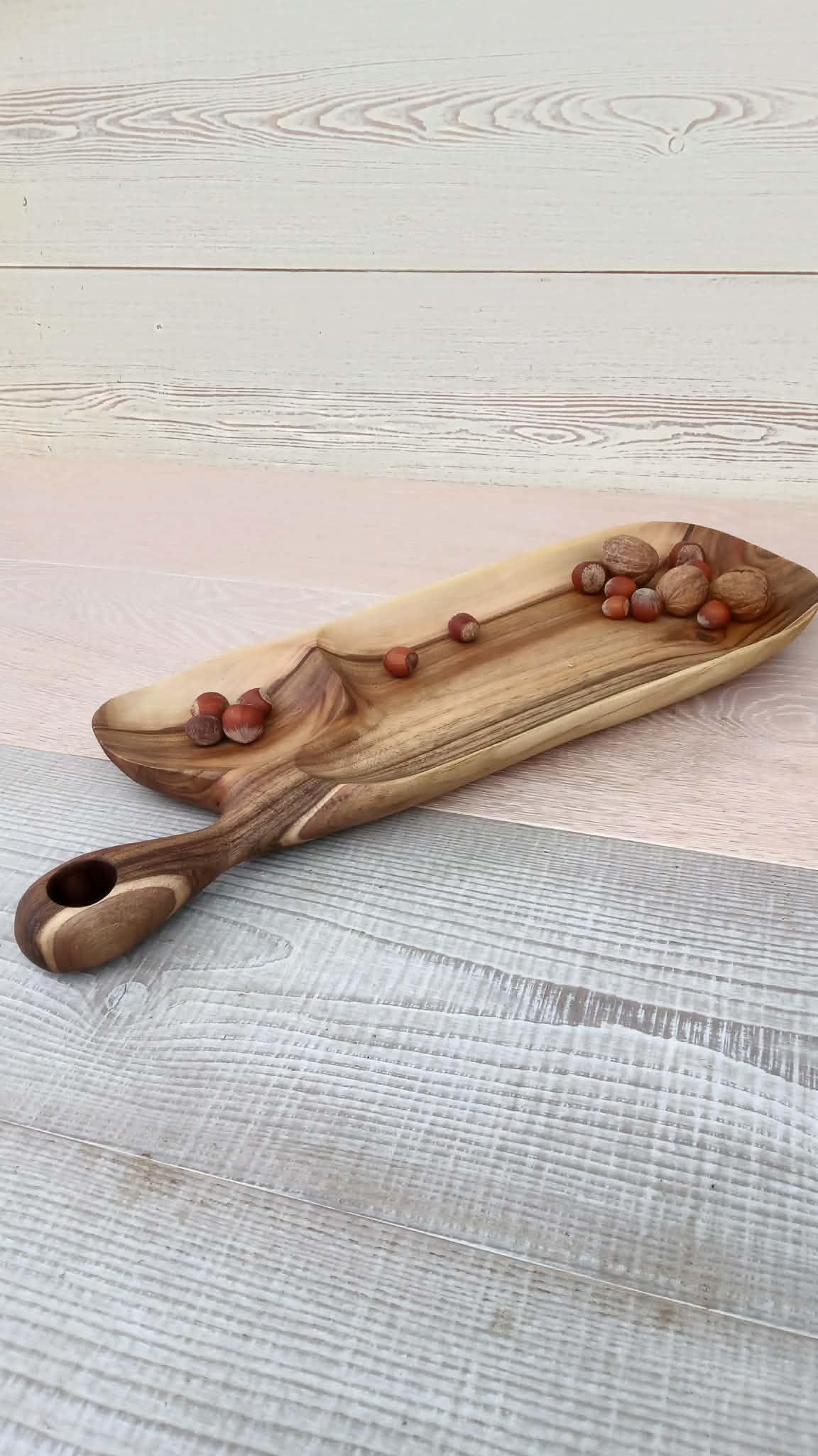 Handmade Wooden Bowls: Fruit or Salad Plate, Serving Platter, Rustic Decor — image 10