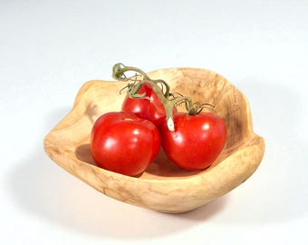 Cuenco rústico de nogal y arce hecho a mano: cuenco de madera único para servir