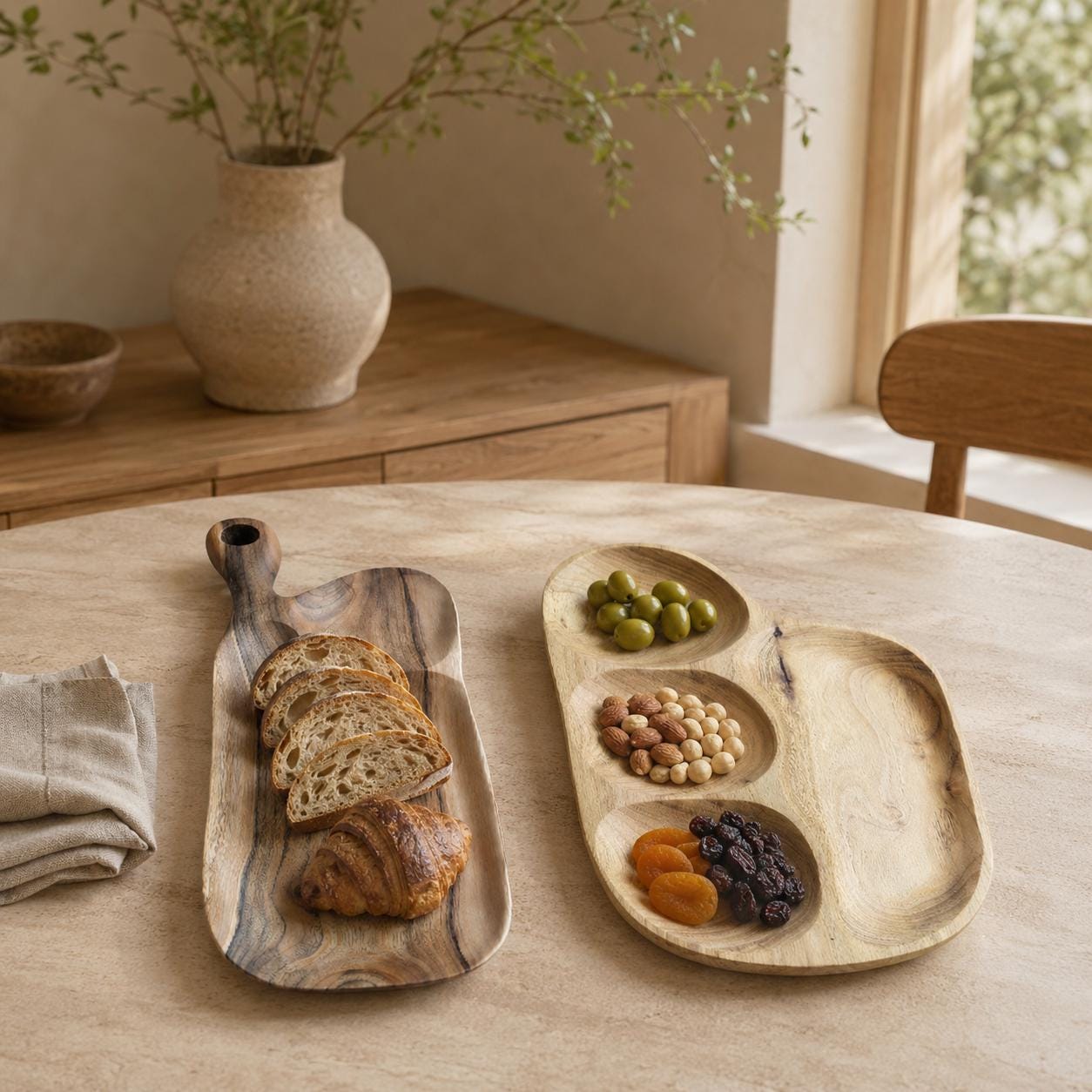 Handmade Wooden Bowls: Fruit or Salad Plate, Serving Platter, Rustic Decor — image 6