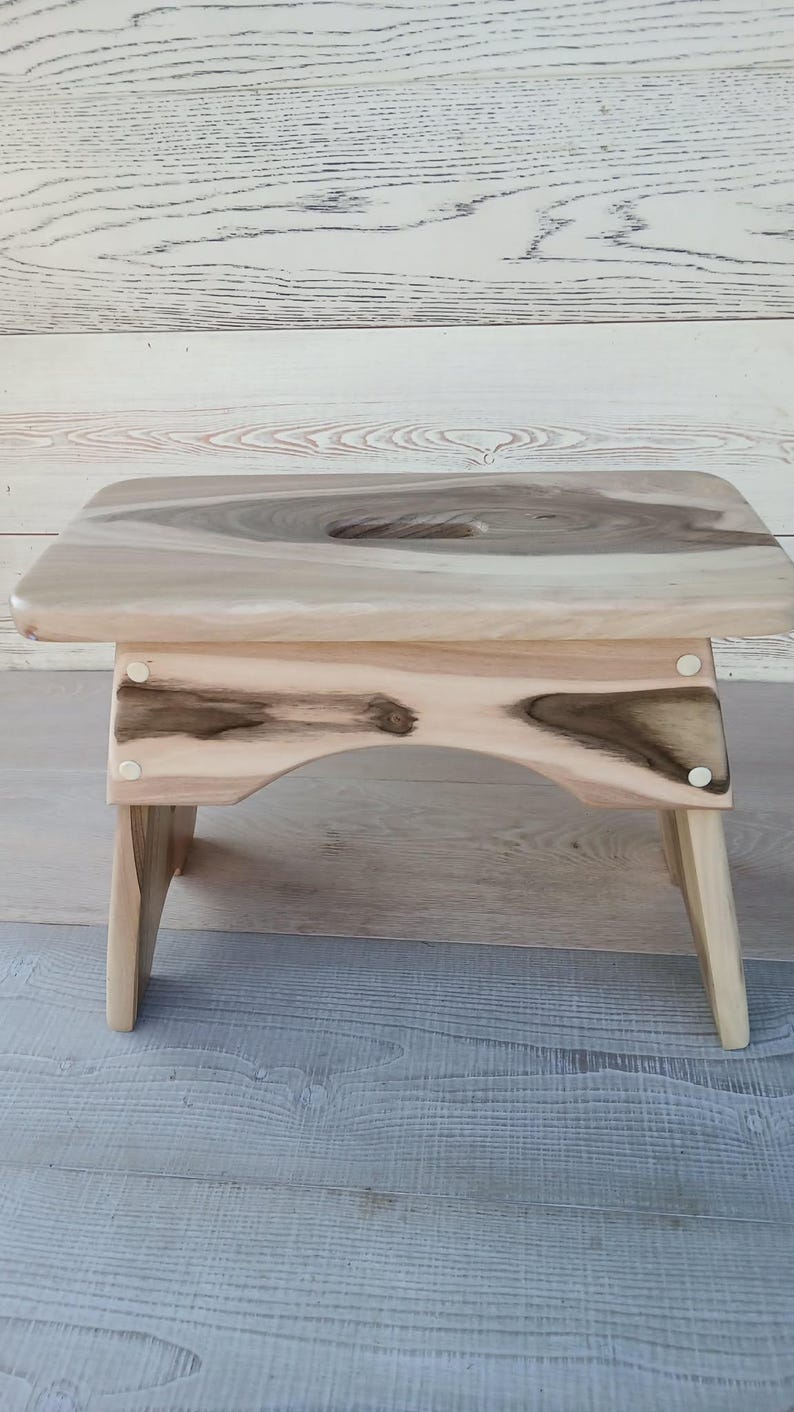 Handmade Walnut Milking Stool: Rustic Garden Step Stool image 8