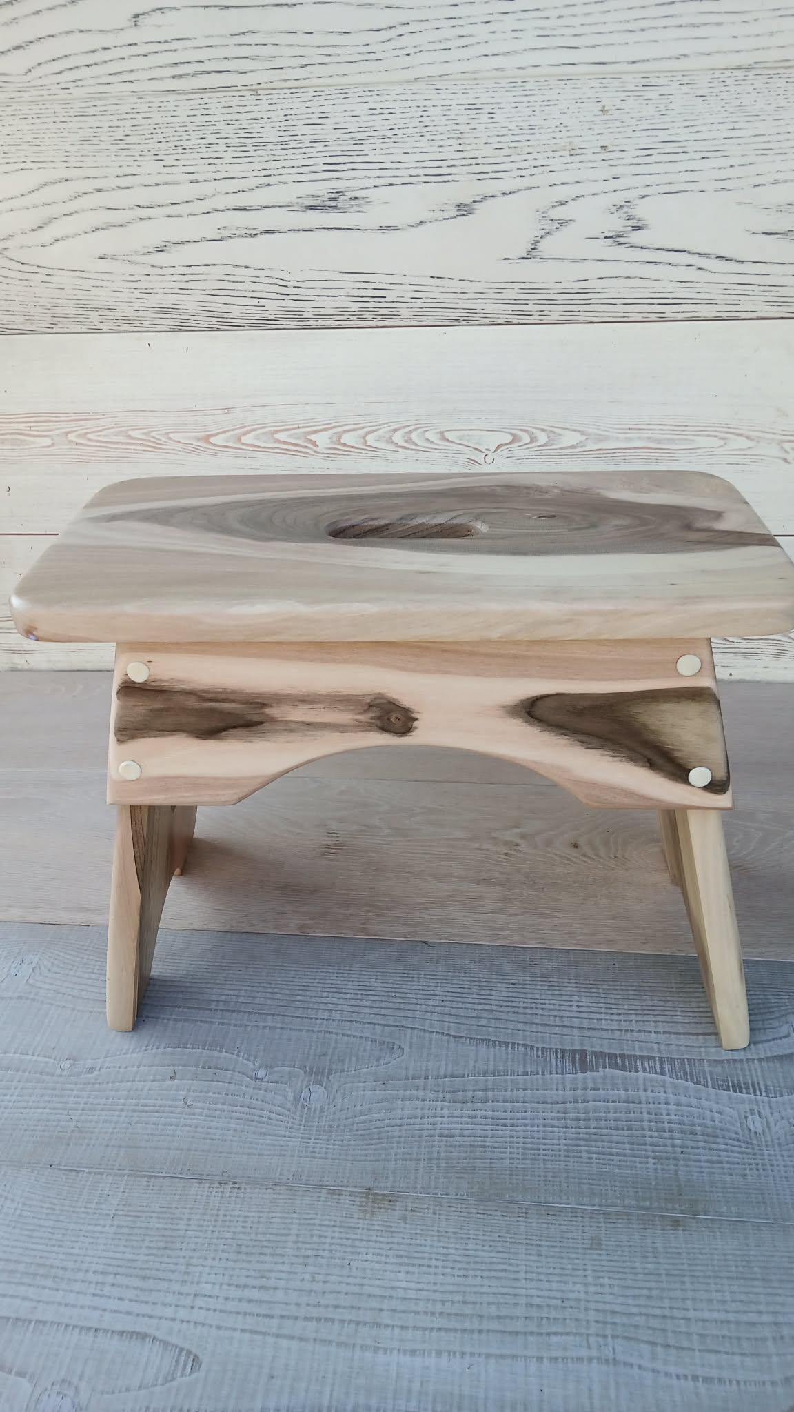 Handmade Walnut Milking Stool: Rustic Garden Step Stool — image 8