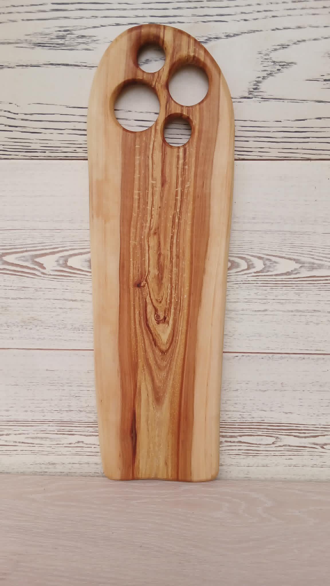 Solid Walnut Wood Chopping Board, Rustic Farmhouse Kitchen Decor, Asymmetric Handle — image 10