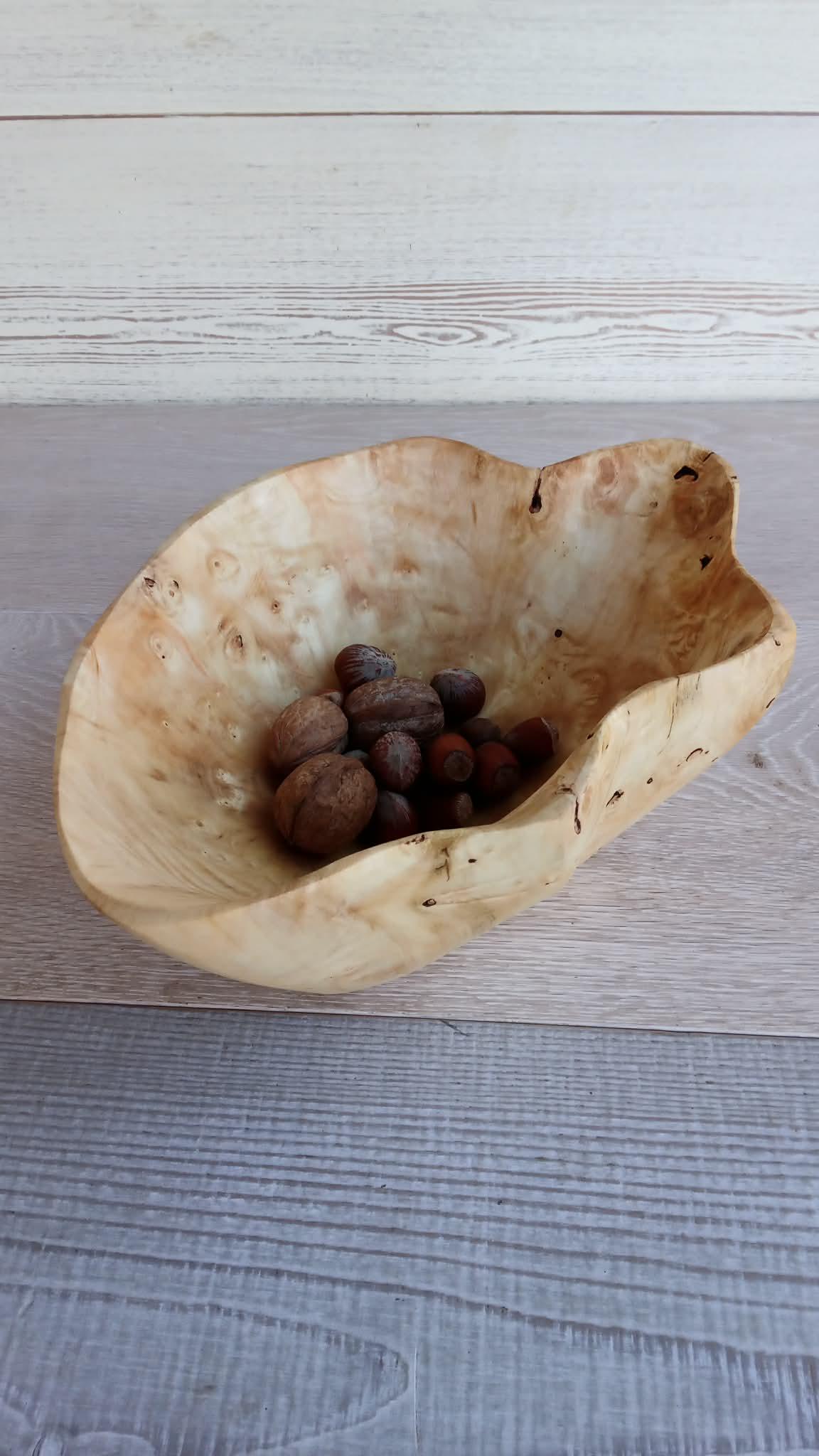 Handcarved American Maple Wood Bowls, Rustic Wooden Bowl — image 7