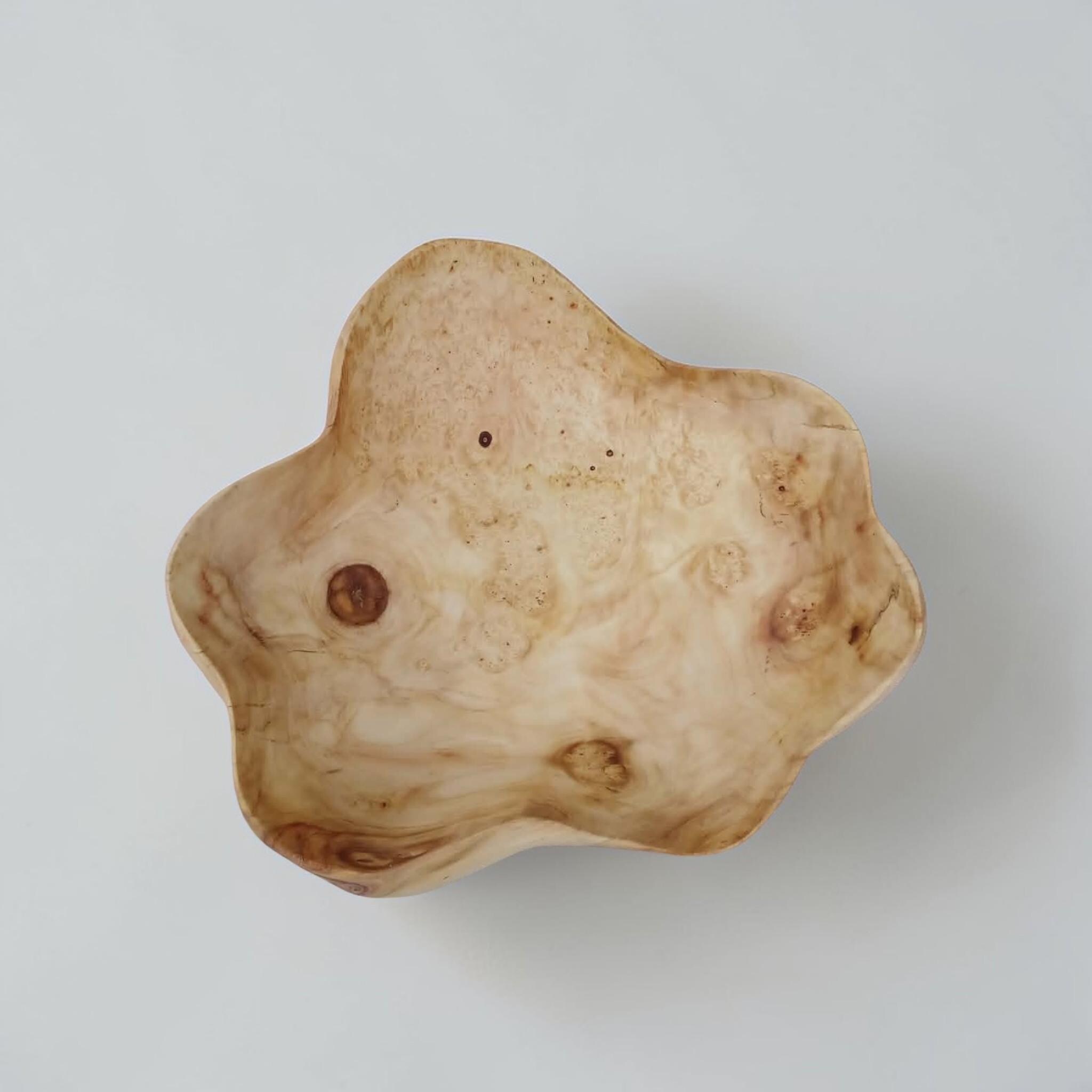 Hand-Carved American Maple Burl Wood Bowls, Rustic Wooden Bowl — image 6