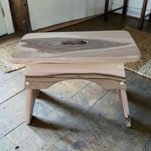 Handmade Walnut Milking Stool: Rustic Garden Step Stool image 3