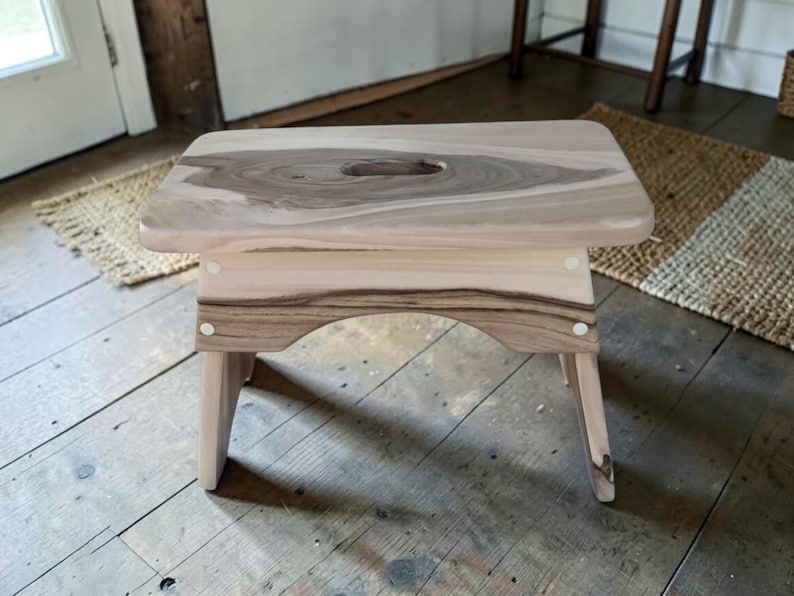 Handmade Walnut Milking Stool: Rustic Garden Step Stool image 3