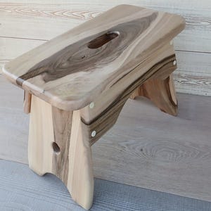 Handmade Walnut Milking Stool: Rustic Garden Step Stool image 7