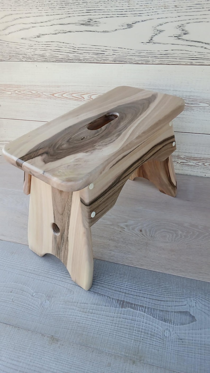 Handmade Walnut Milking Stool: Rustic Garden Step Stool image 7