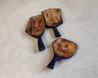 Cuencos rústicos de madera de abedul para servir, platos para aperitivos tallados a mano, elige 1, 2 o 3