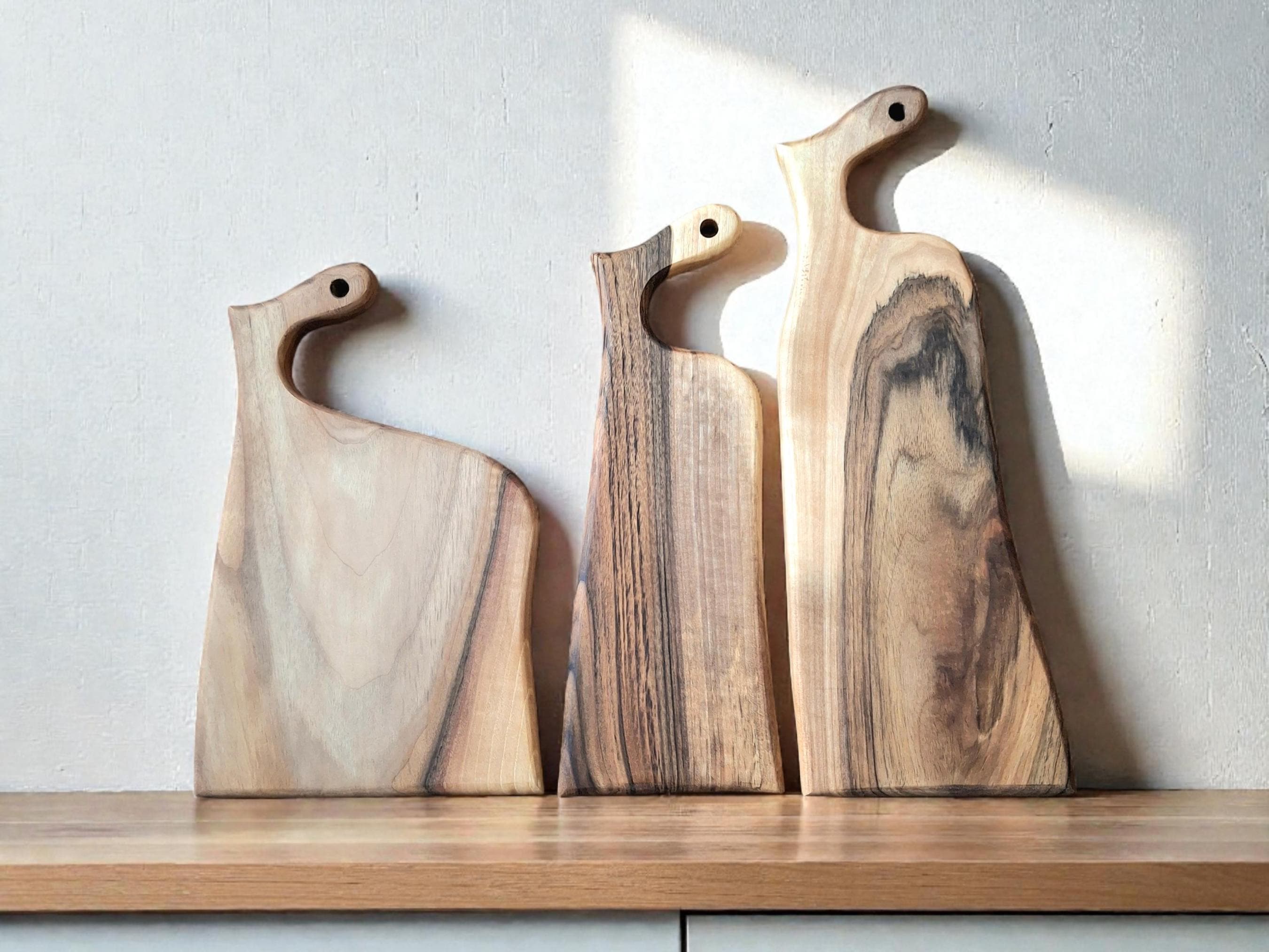 Handmade Set of 3 Wood Chopping Boards : Wooden Cutting Boards, Rustic Cheese & Charcuterie Platter