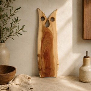 Handcrafted Cutting Board: Mulberry & Apple Wood Chopping Charcuterie Cheese Serving Platter Cherry 47 × 15 cm