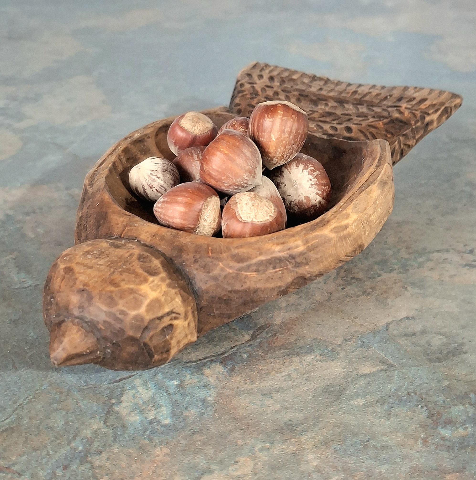 Handmade Mulberry Wood Salt Cellars – Rustic Spice Boxes | Kitchen Storage Gift. Wooden Bird Figurine. — image 4