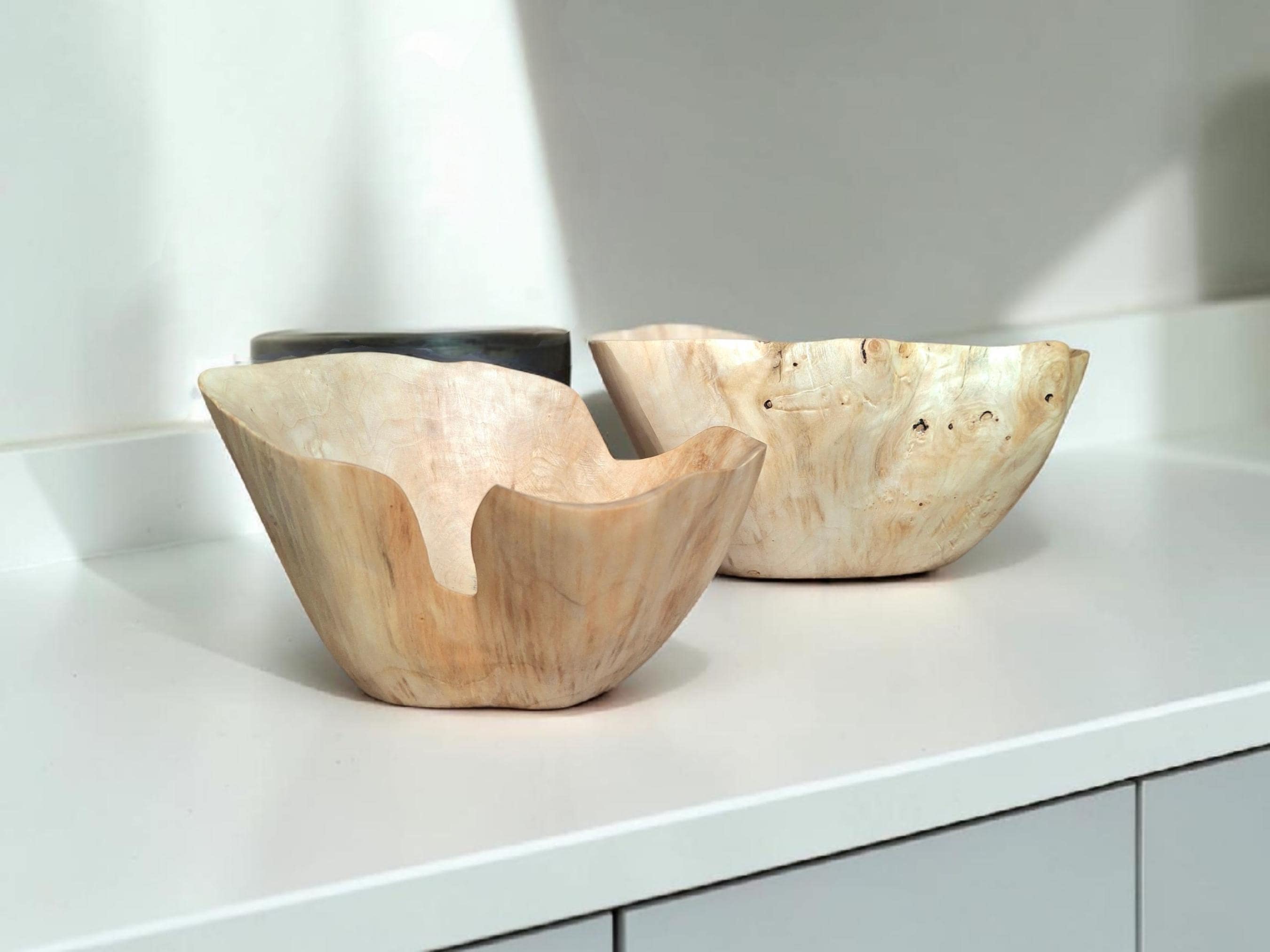 Handcarved American Maple Wood Bowls, Rustic Wooden Bowl — image 10