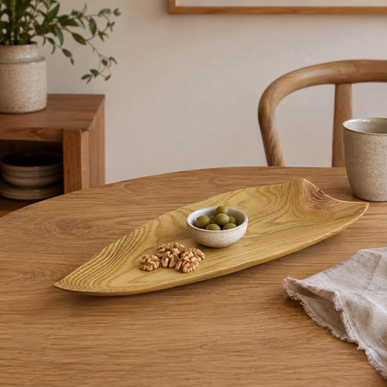 Handmade Wooden Serving Platter: Rustic Tapas Dish, Unique Tableware
