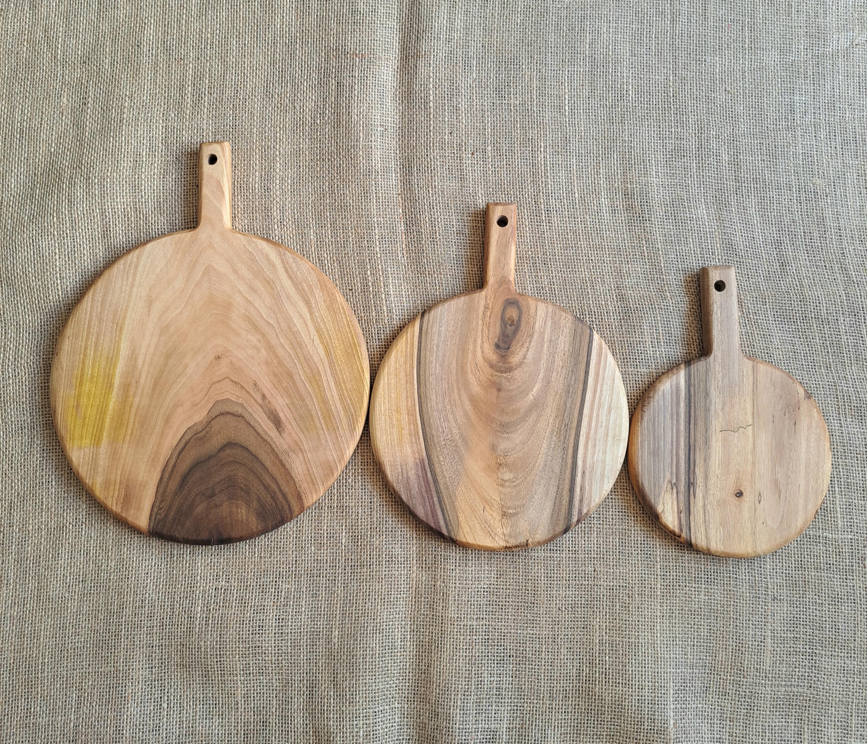 Handmade Walnut Chopping Serving Board Set, Rustic Charcuterie Cheese Boards — image 7