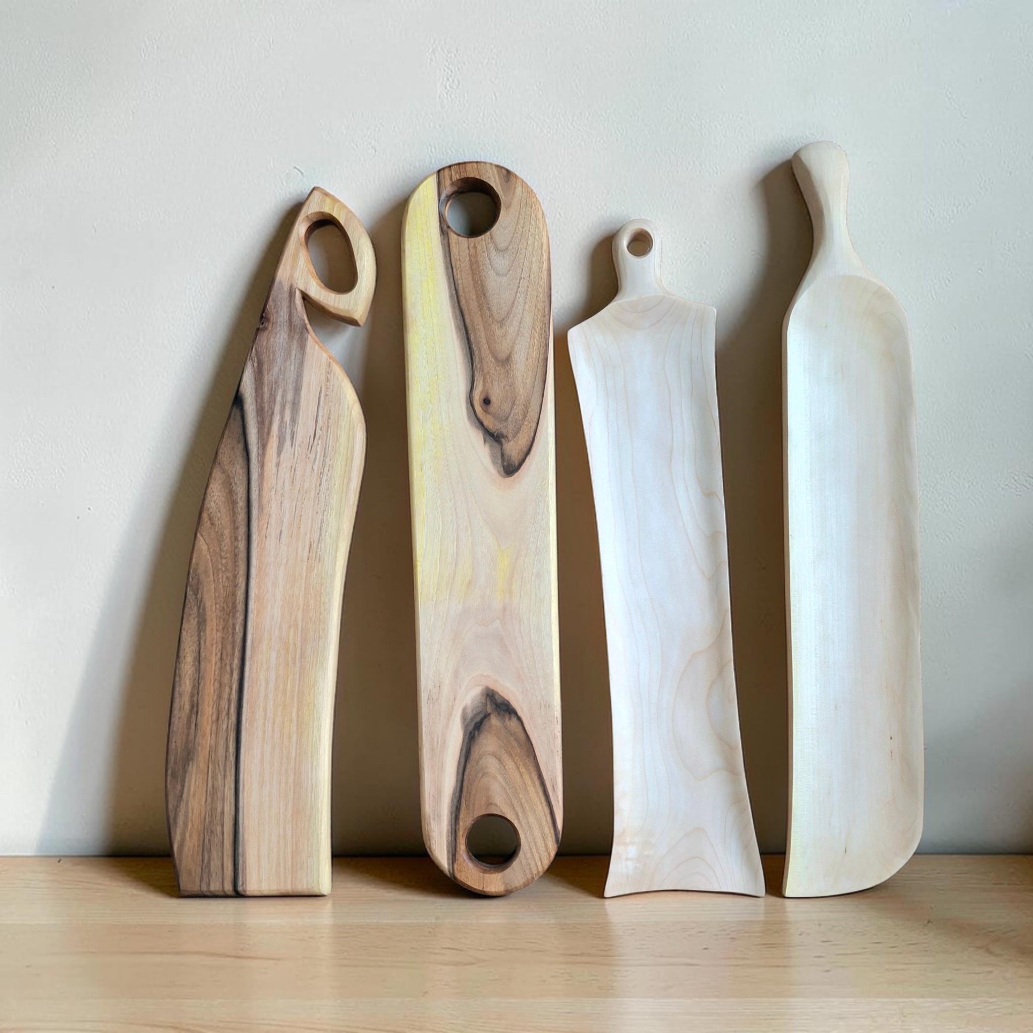 Handmade Wood Bread Serving Board | Baguette Cutting & Serving Trey from Walnut, Maple — image 3