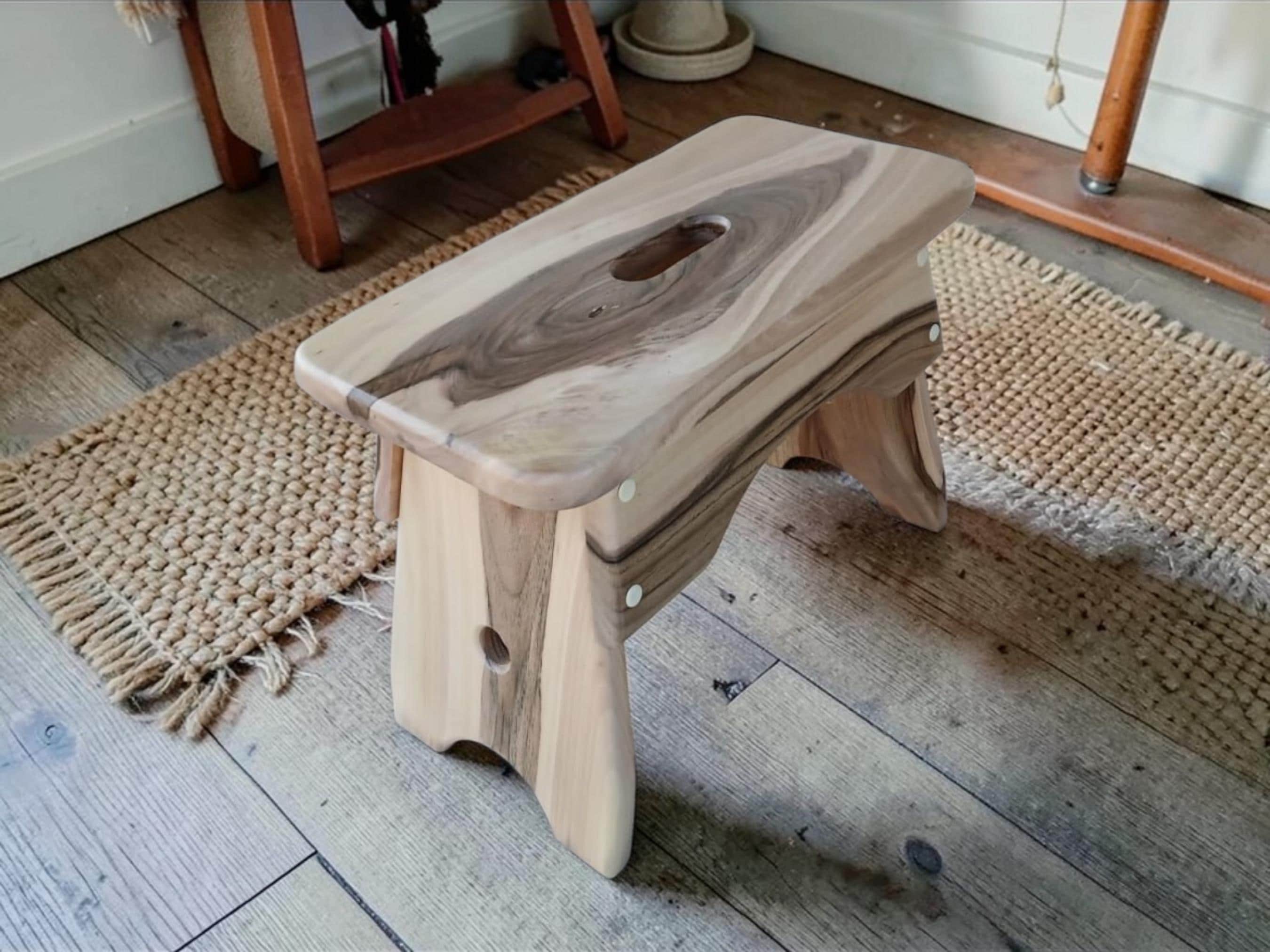 Handmade Walnut Milking Stool: Rustic Garden Step Stool — image 2