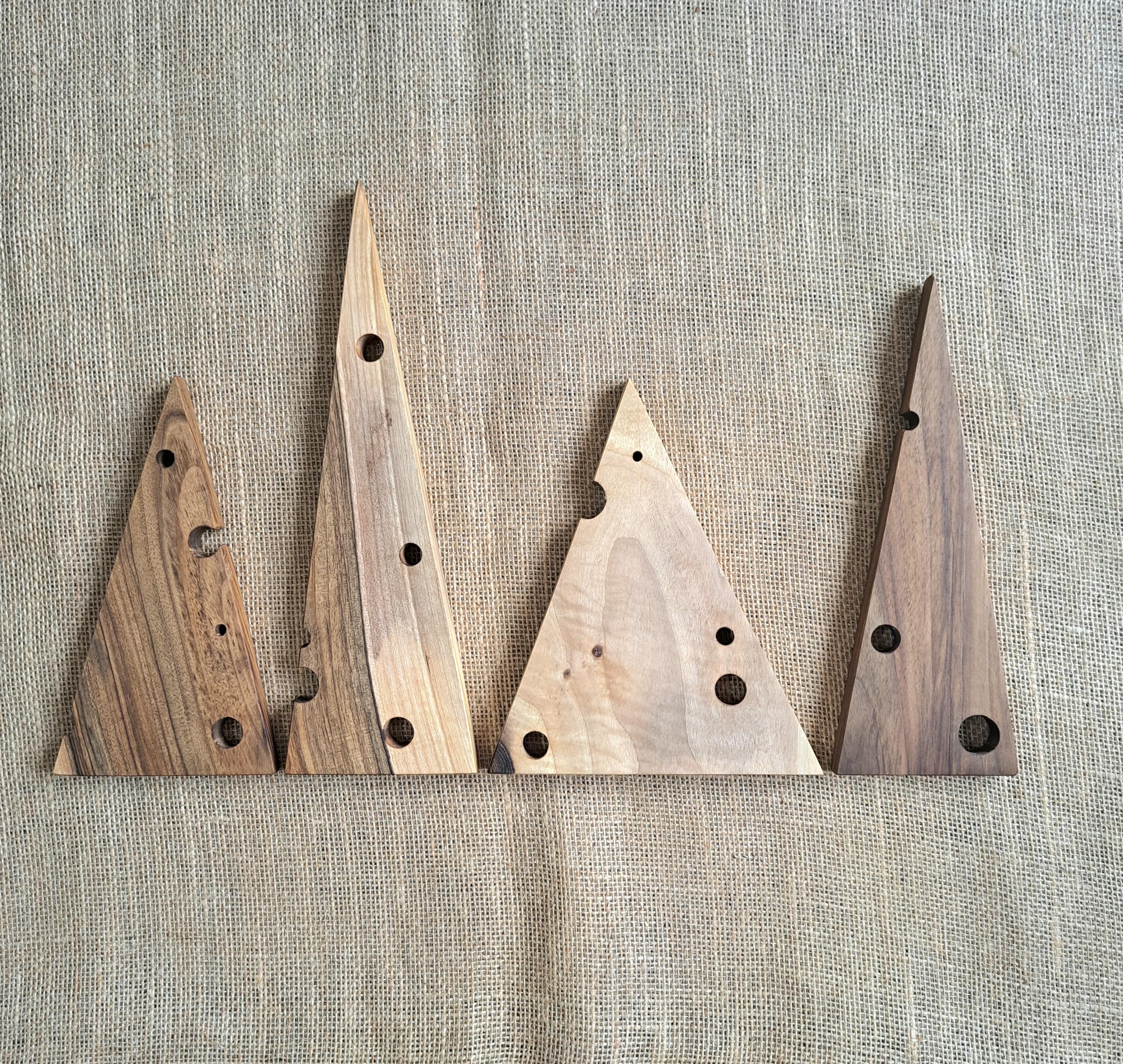 Handmade Walnut Cheese Wedge Serving Boards Set, Rustic Charcuterie Wood (Set of 4) — image 9
