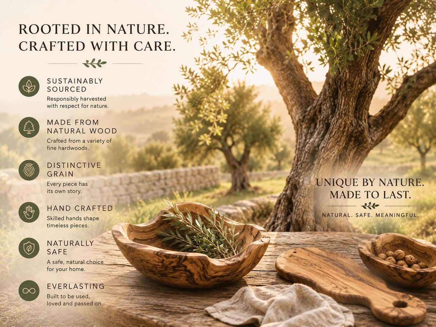 Handmade Rustic Oak Set Walnut Bowls: Unique Wooden Serving Platter, Salad Fruit Bowl — image 8