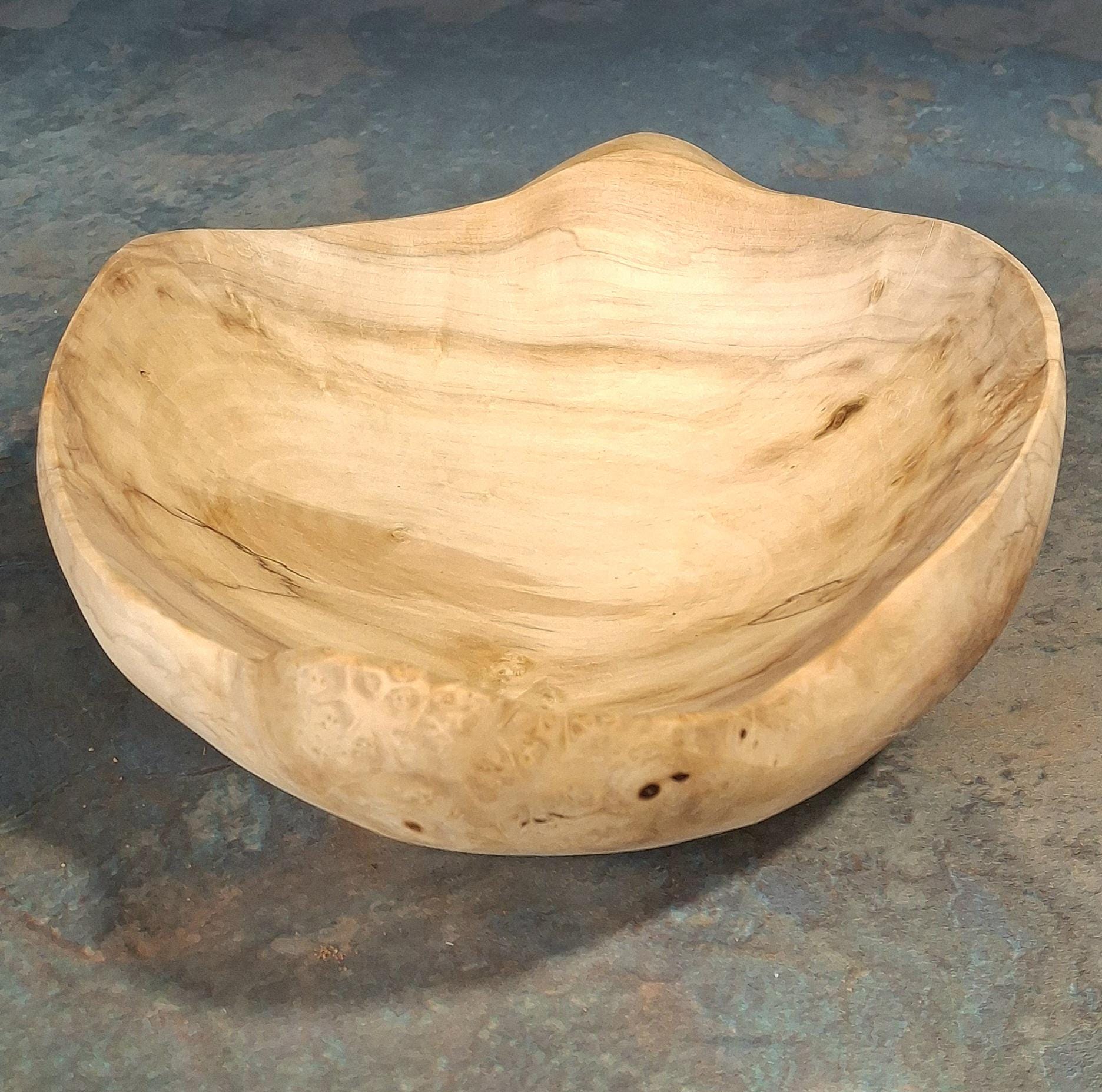 Handmade Rustic Walnut and Maple Bowl: Unique Wooden Serving Bowl — image 2