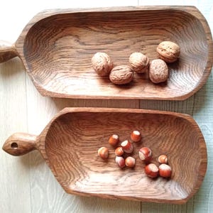 Handgefertigte Schüsseln aus Eiche, Salatschüssel, Obstschüssel, Handgefertigte Schüssel, Servierplatte, Teigschüssel, Einzigartiges Holzgeschirr, Schüssel im rustikalen Stil