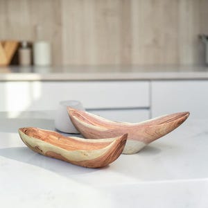 Handmade Wooden Bowl: Rustic Cottage Kitchen Decor