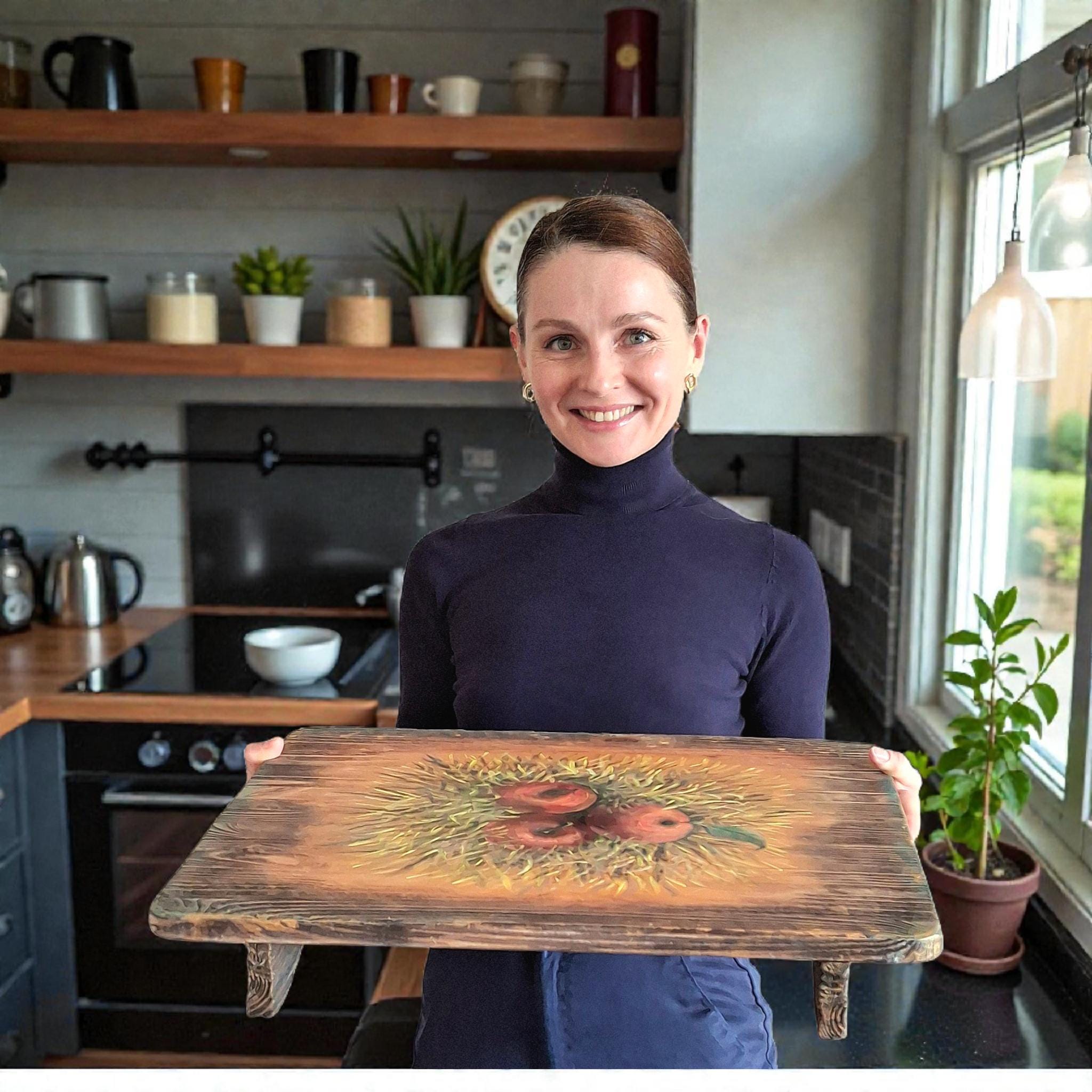 HandmadeTtray with brush-texturing and Hand-Painting: Rustic Farmhouse Decor — image 2