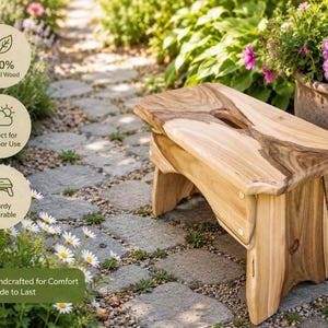 Handmade Walnut Milking Stool: Rustic Garden Step Stool Stool 2