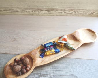 Handmade Cherry Wooden Bowl, Wood Serving Platters, Tapas Dish