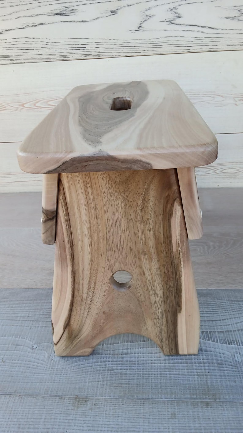 Handmade Walnut Milking Stool: Rustic Garden Step Stool image 6